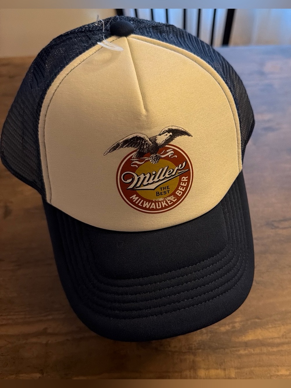 Miller Milwaukee Beer Logo Trucker Hat - Beige & Black